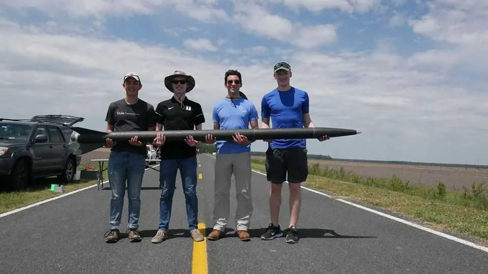 Bluestone rocket at the launch site in Bayboro, NC