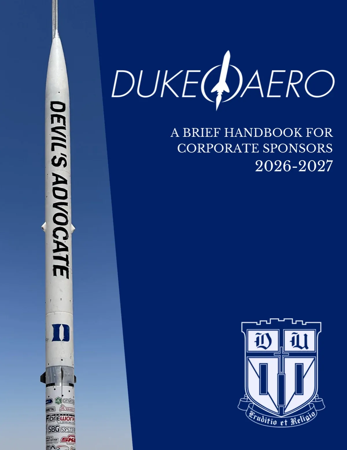 Cover of the Duke AERO 2026–27 corporate sponsorship packet