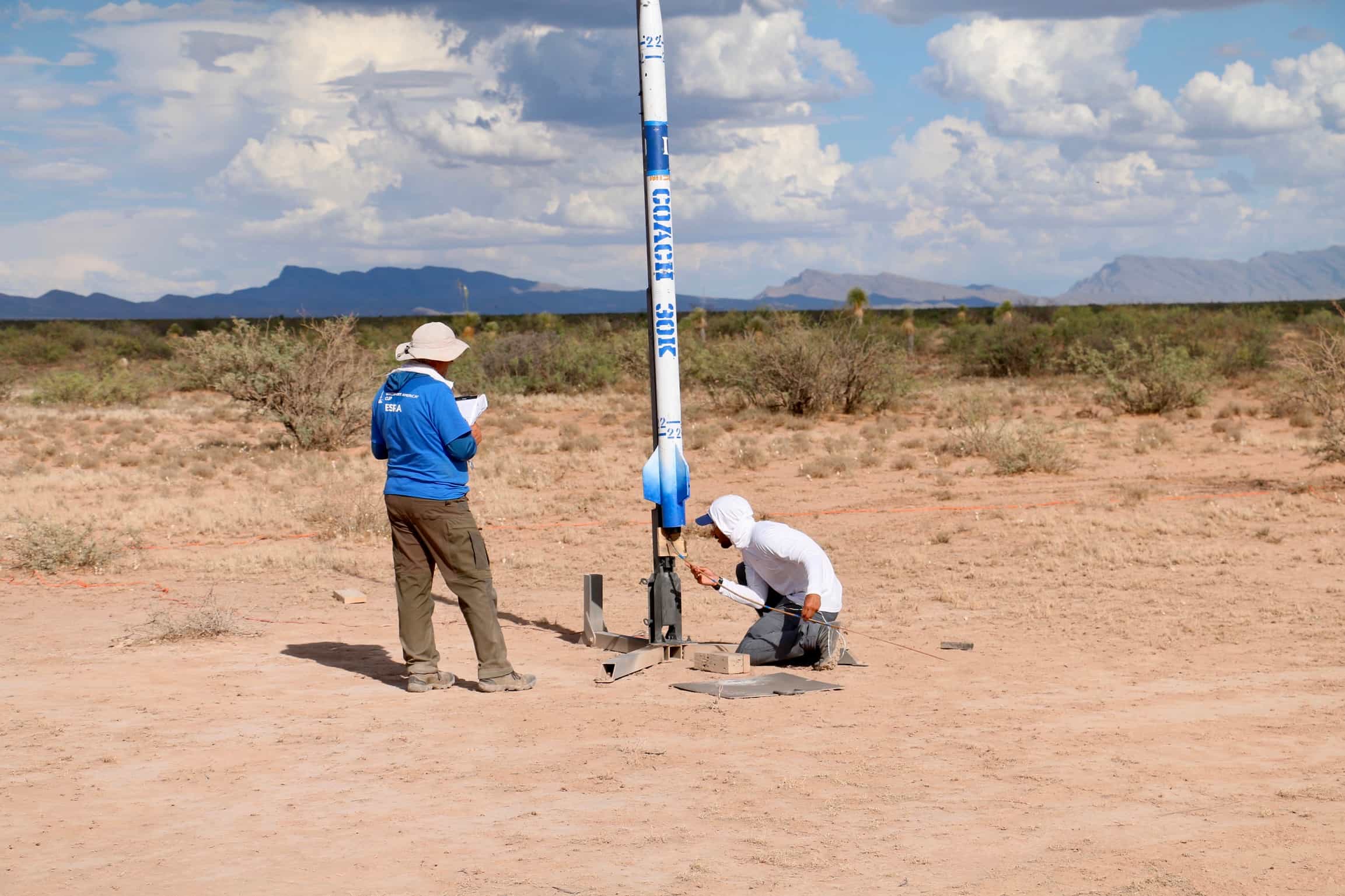 inserting the ignitor into the rocket